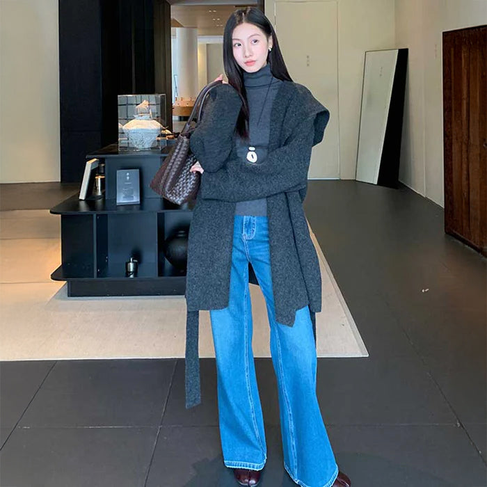 フード付きガウンコート(4colors)