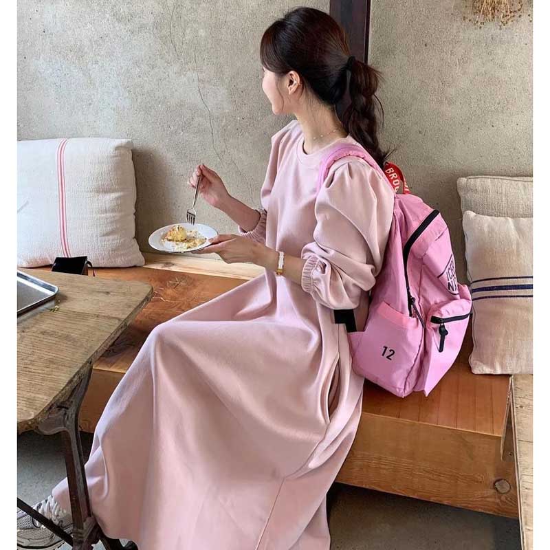 ボリューム袖Aラインワンピース(3colors)