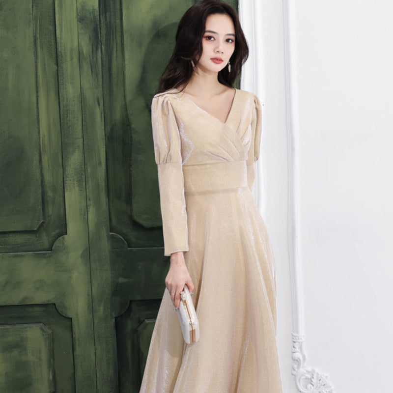 シャンパンゴールドカシュクールドレス (2variation)