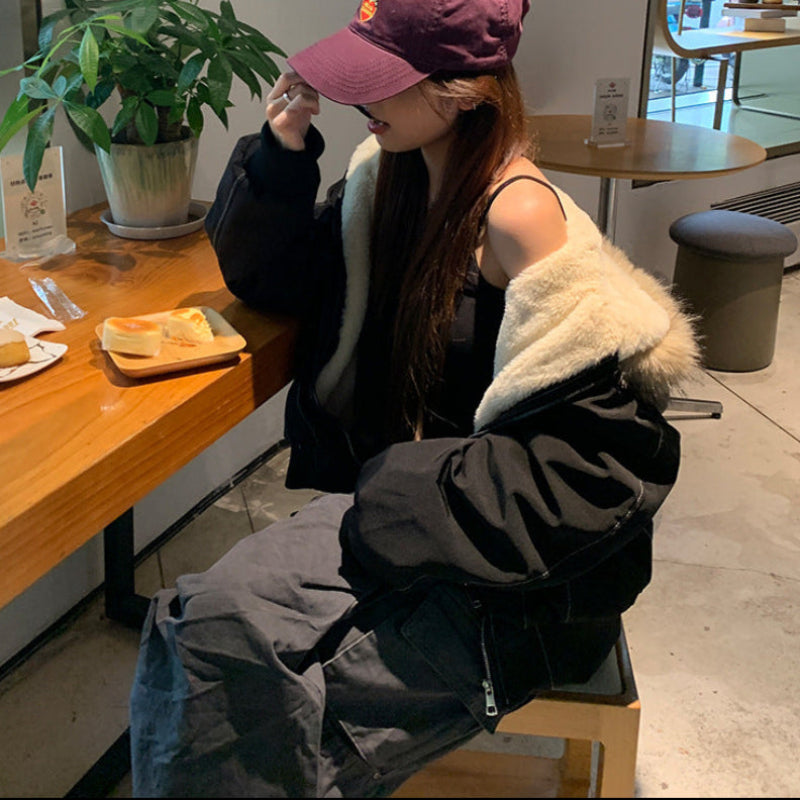 裏ボア付きフードファーブルゾン(2colors)