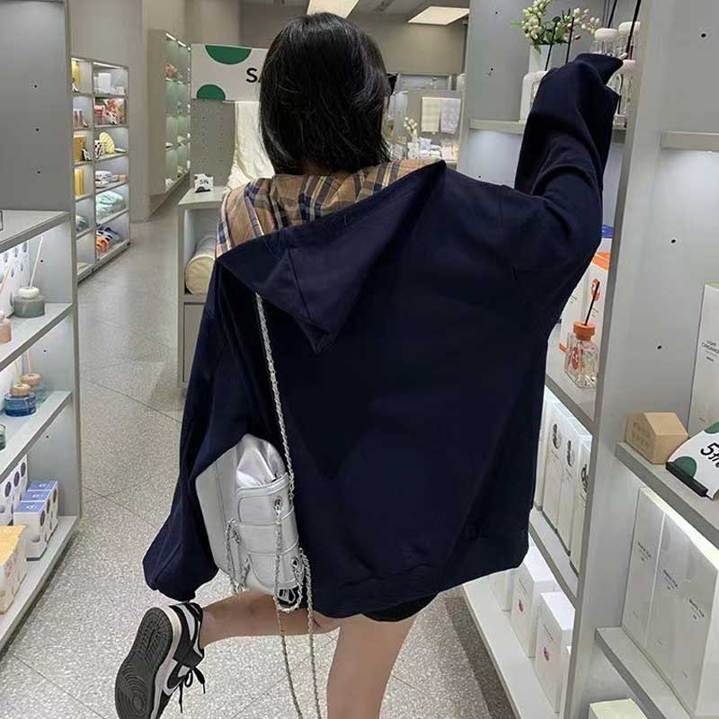 フード裏チェックパーカー(2colors)