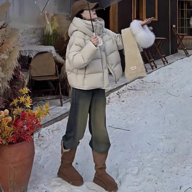 フード付きボリュームダウンジャケット(4colors)