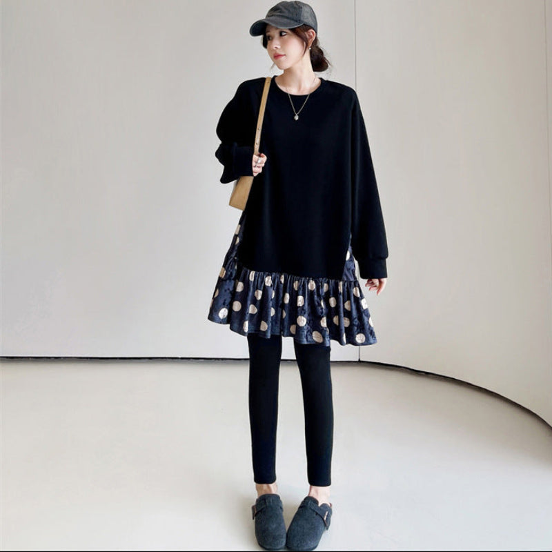 ブラックレイヤードドットチュニック