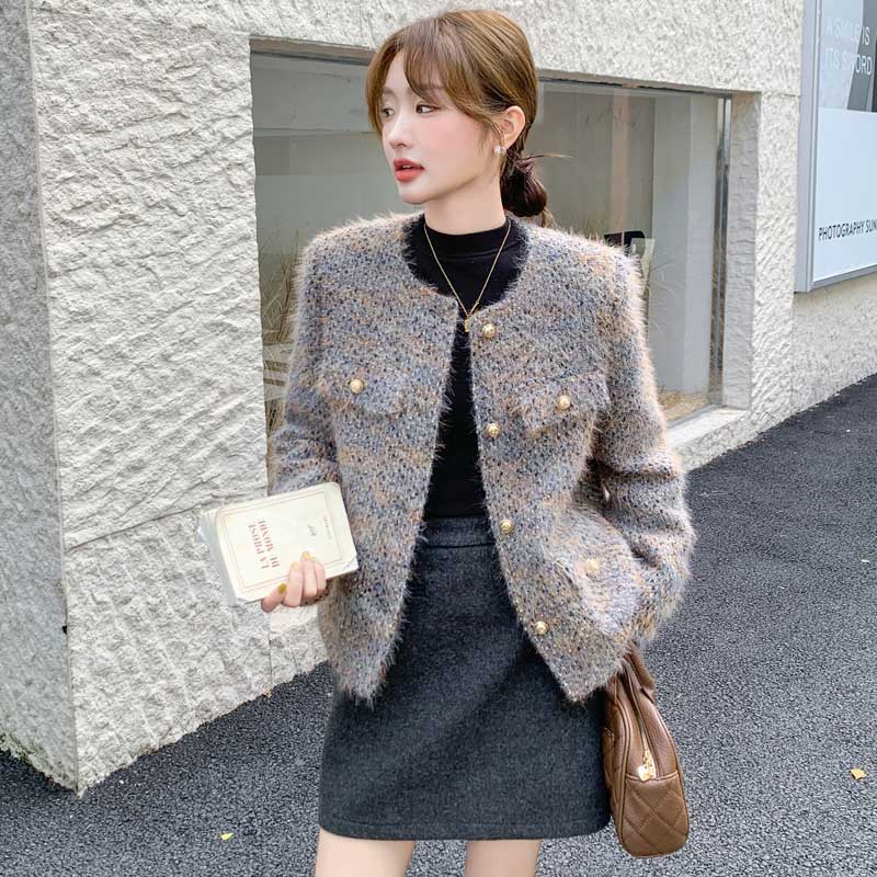 シャギーミックスツイードジャケット(2colors)