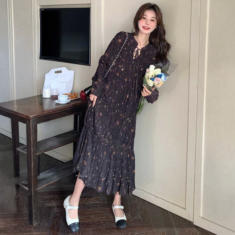 ギャザーティアードロングワンピース