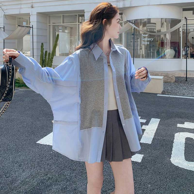 ツートンビッグシルエットシャツ