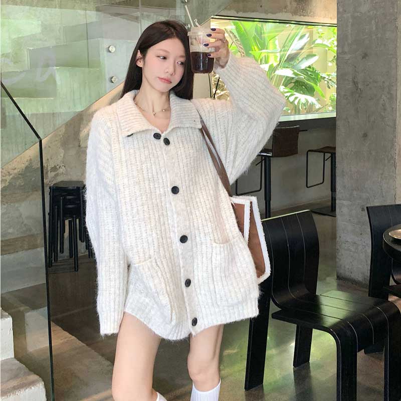 スタンドカラーチャンキーカーディガン(2colors)