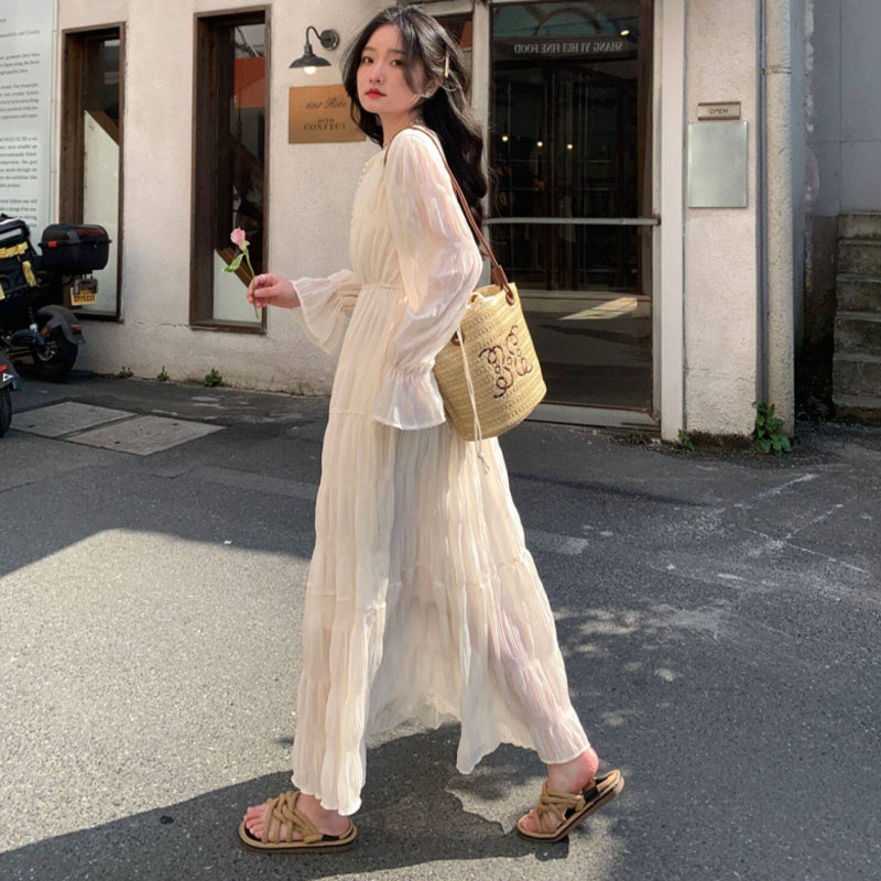 シフォンティアードワンピース