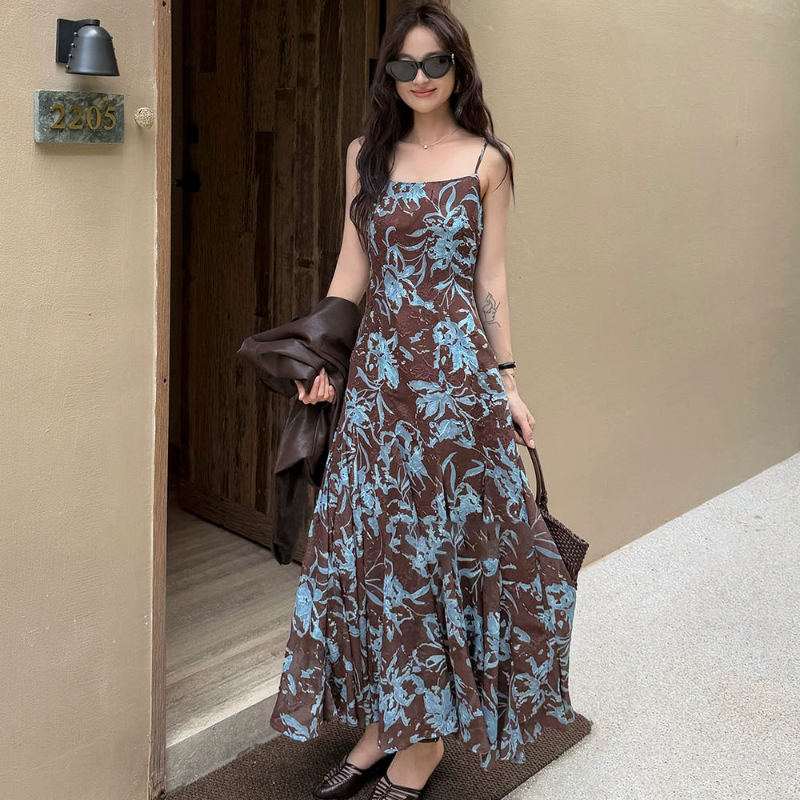 アートフラワーキャミソールワンピース(2colors)