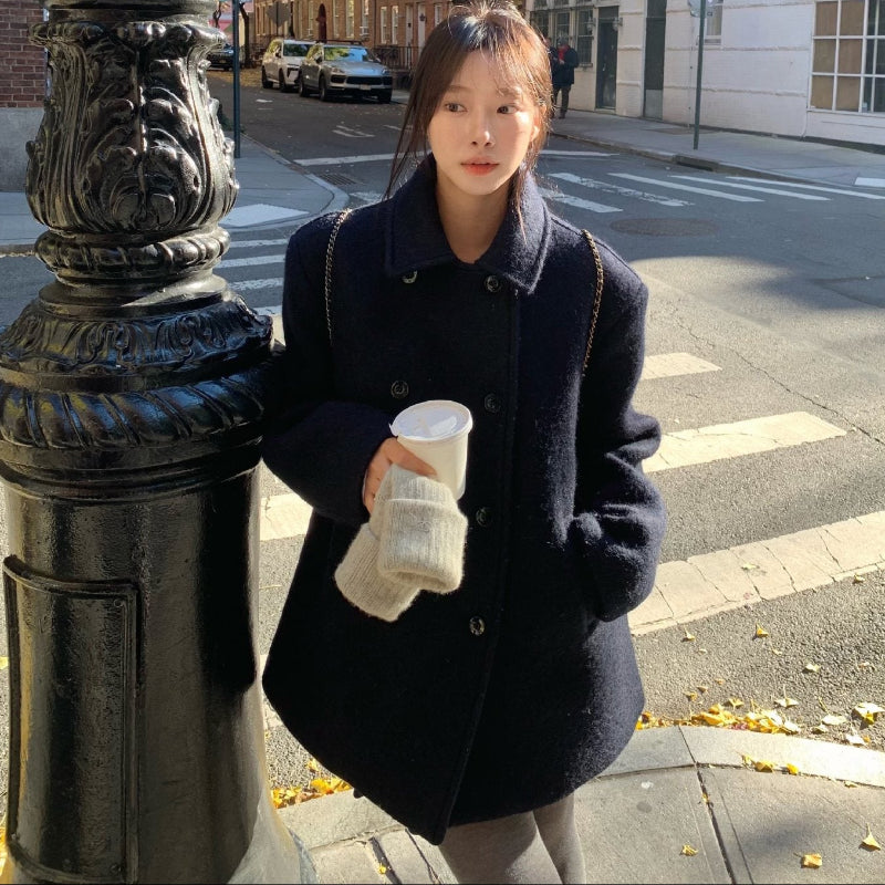 ウールブレンドハーフコート(3colors)