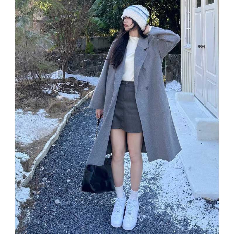 シンプルダブルボタンコート(5colors)