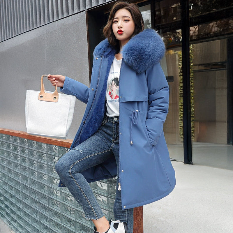 ボリュームファーフード付き厚手コート(5colors)