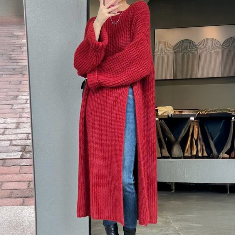 サイドスリットロングニット(2colors)