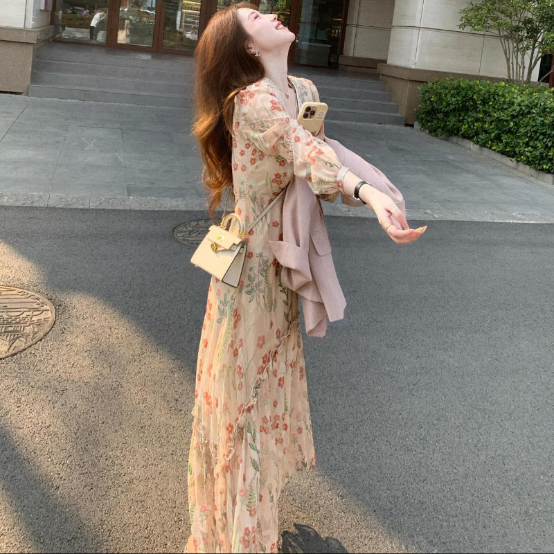 フローラルプリントワンピース