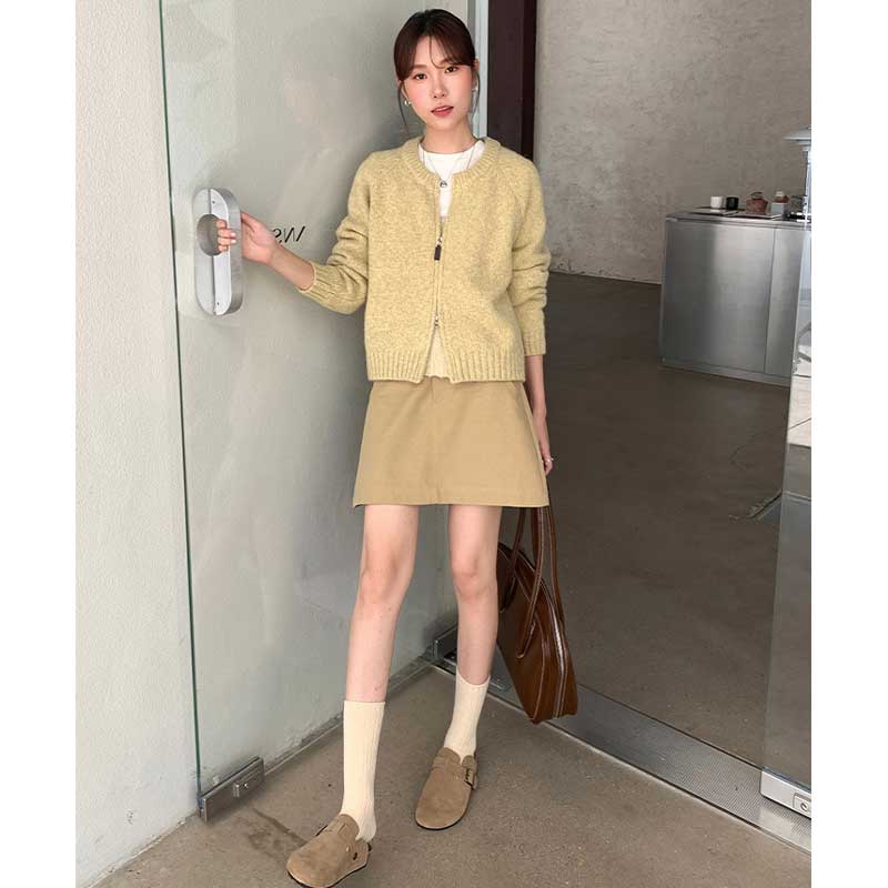 ラウンドネックニットカーディガン(4colors)