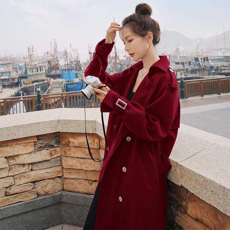 ダブルブレストロングトレンチコート(4colors)