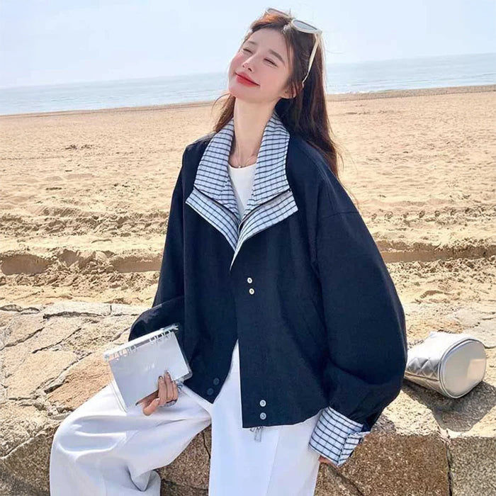 ダブルカラードルマンジャケット