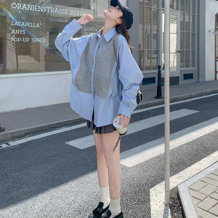 ツートンビッグシルエットシャツ