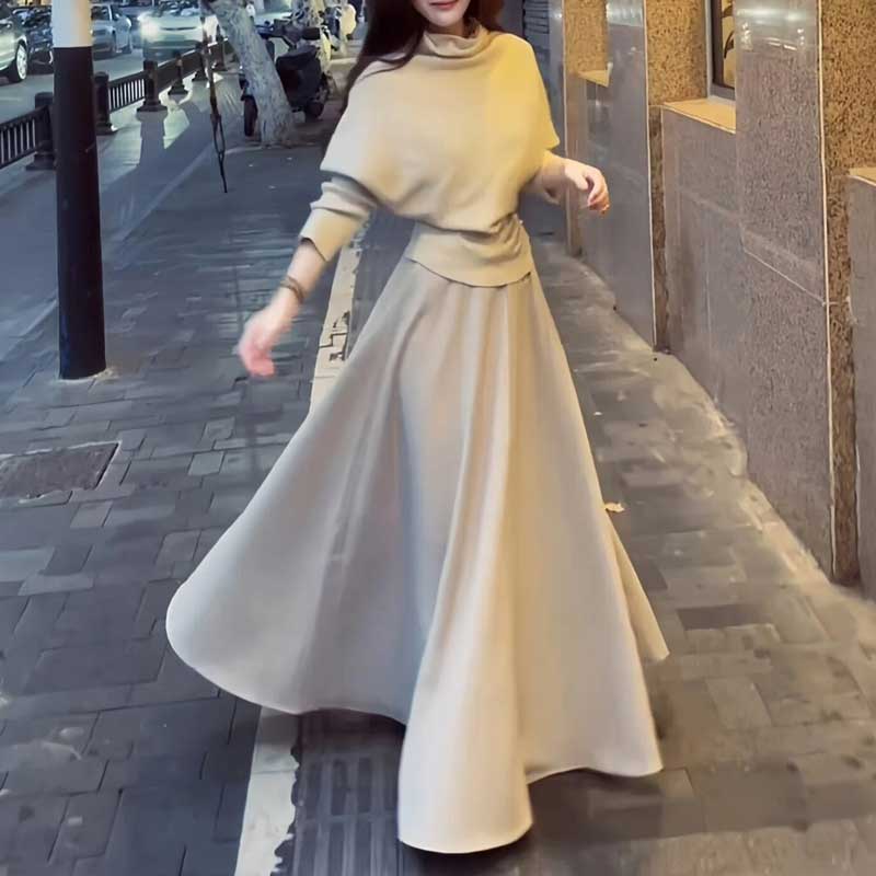 ドルマントップ×マキシフレアスカート