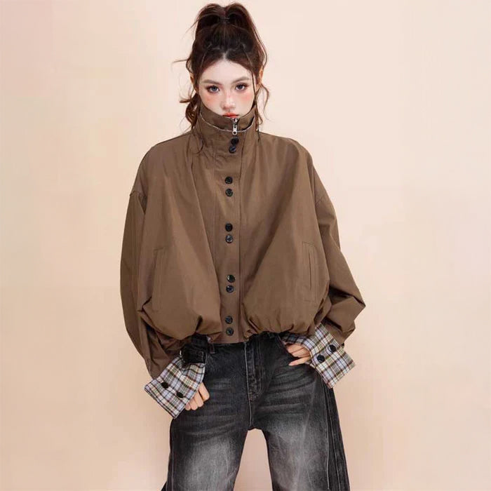 リバーシブルショート丈ブルゾン