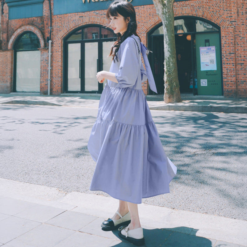 バックリボンティアードワンピース(4colors)