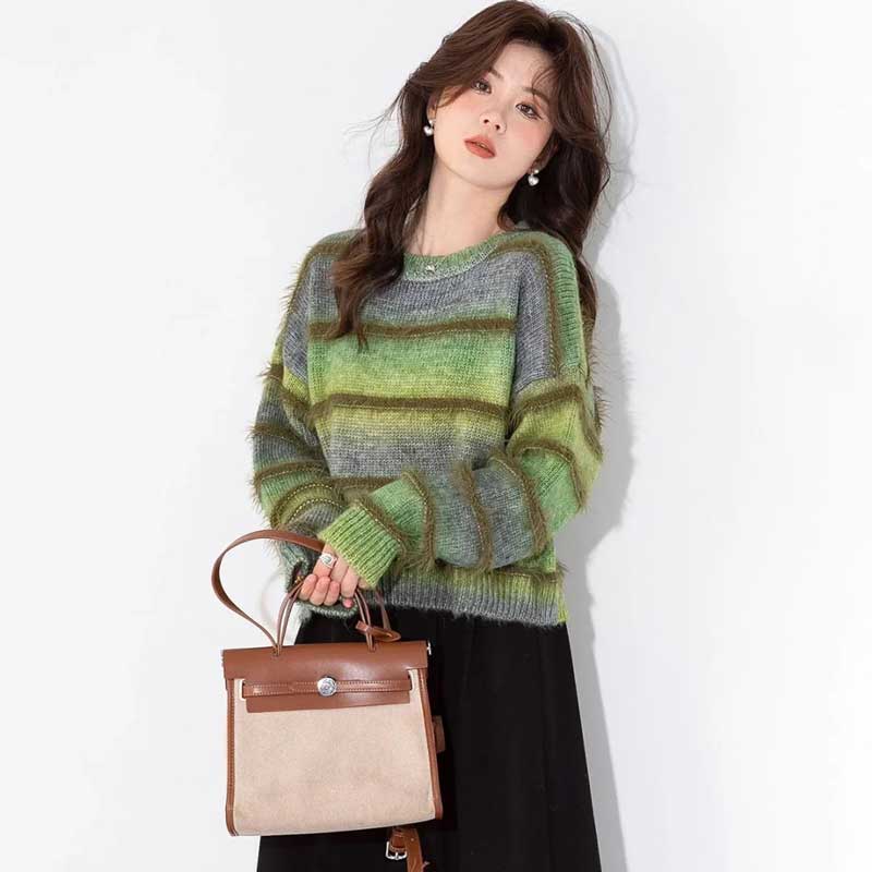 グラデーションボーダーシャギーニット(4colors)