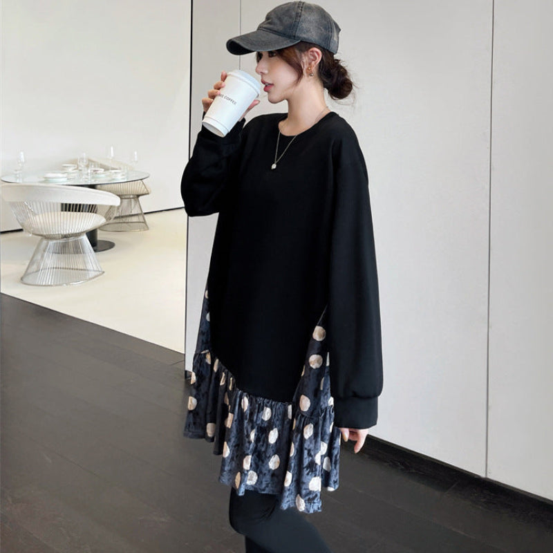 ブラックレイヤードドットチュニック