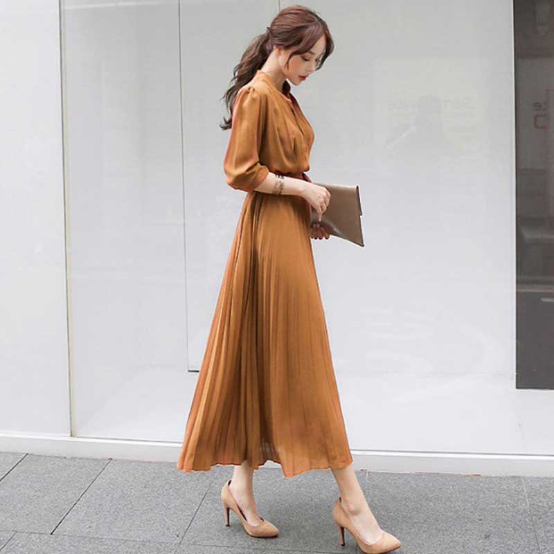 ウエストマークプリーツワンピース(4colors)