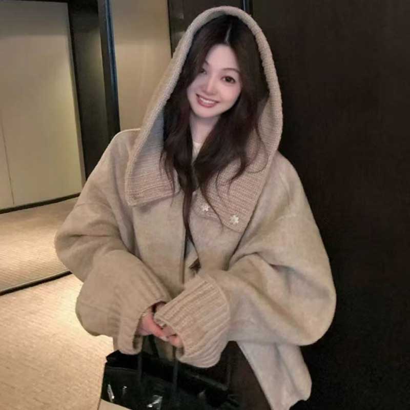 リブニットカラージップアップブルゾン