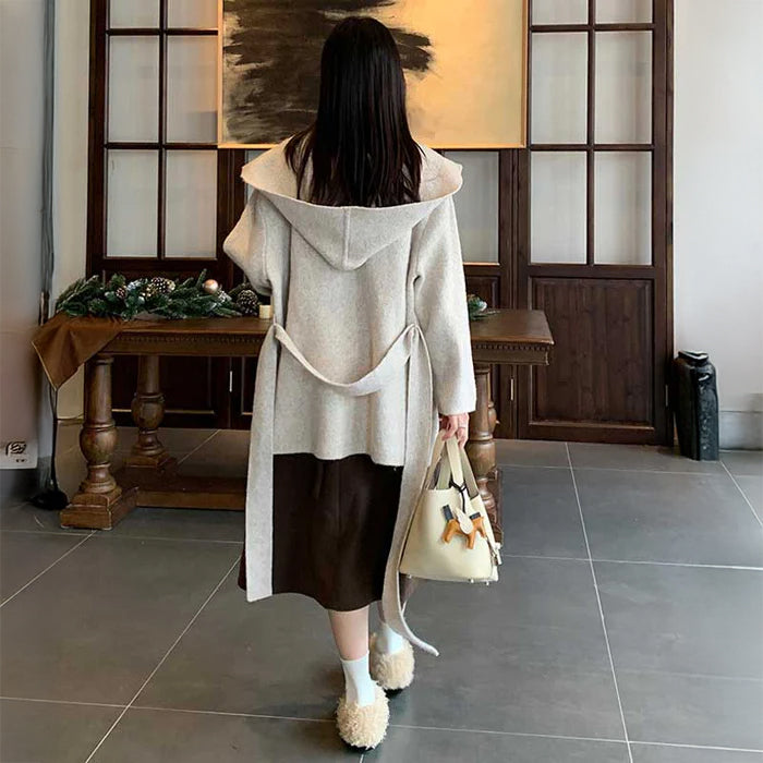 フード付きガウンコート(4colors)