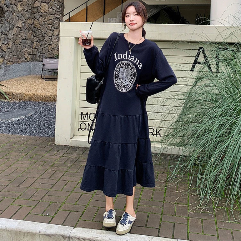 ロゴプリントスウェットワンピース