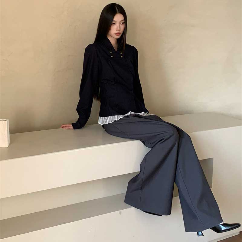 フリルヘムモードブラウス