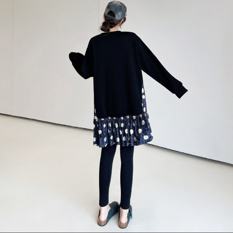 ブラックレイヤードドットチュニック