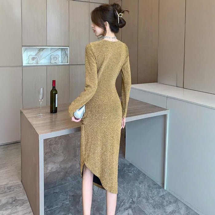 グリッターカシュクールワンピース