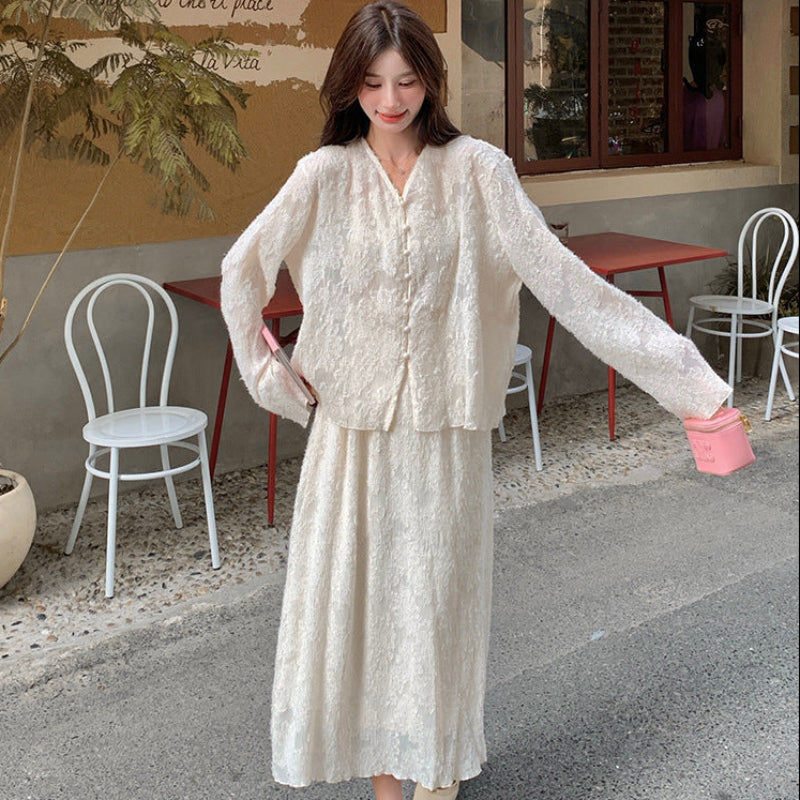 シフォンブラウス×スカートスーツ (2colors)