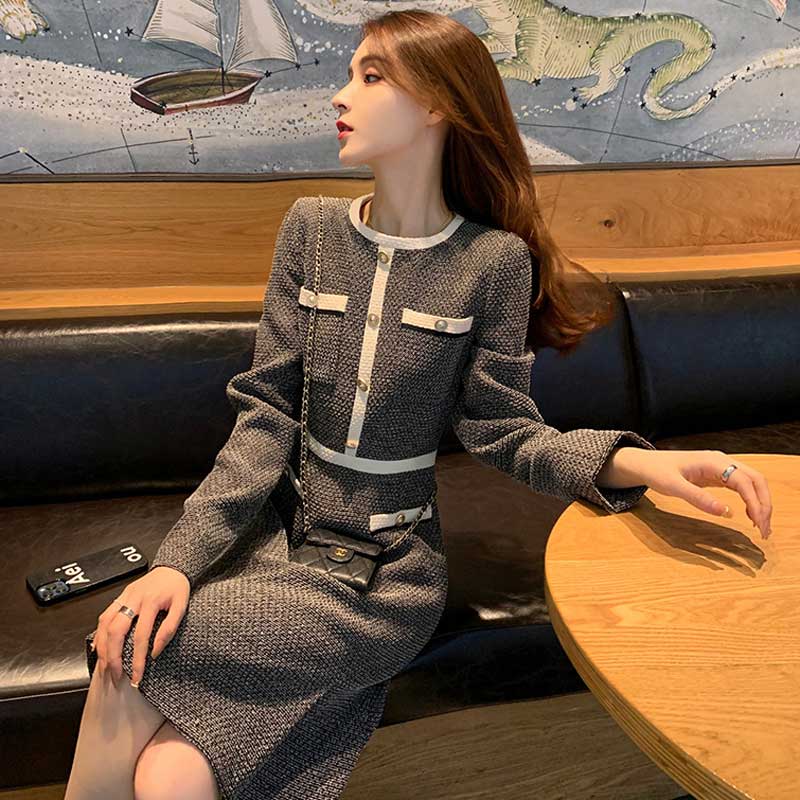 バイカラーパイピングワンピース