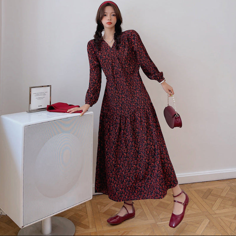 ショール付きスモールフラワーワンピース