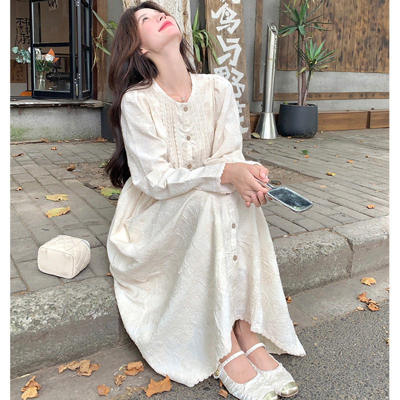コットンリネンシャツワンピース