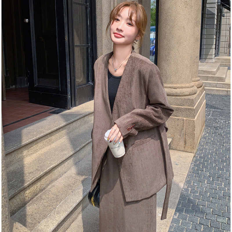 スカートスーツセットアップ(2colors)