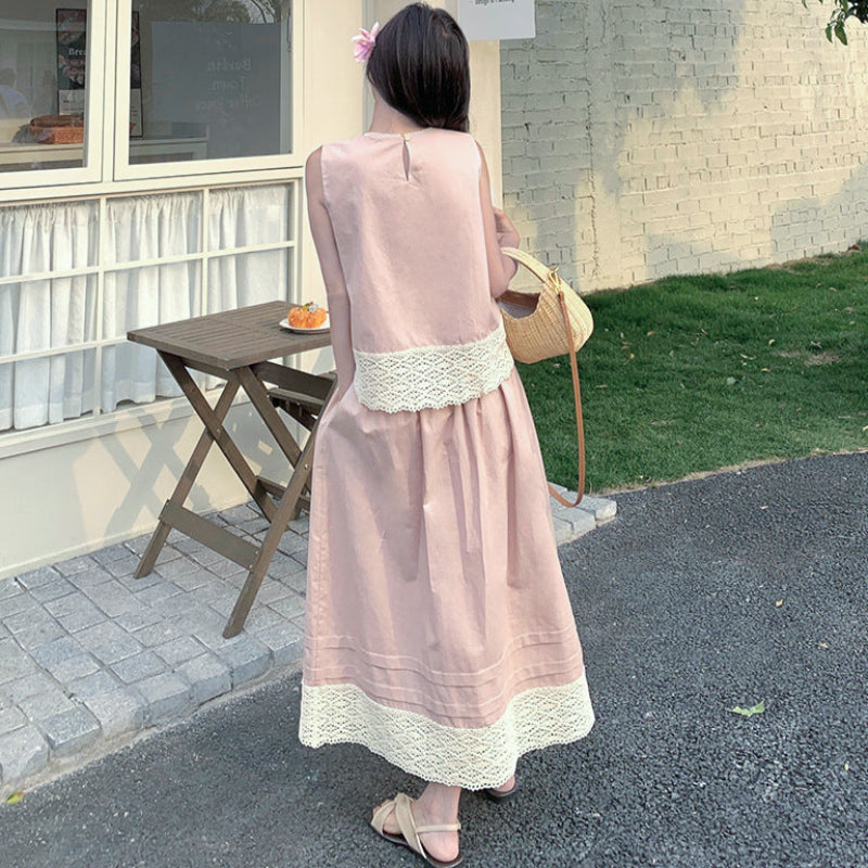 レースデザインカットソー×スカートセットアップ