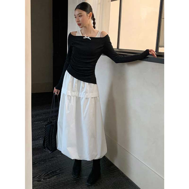 バルーンシルエットマキシスカート(4colors)