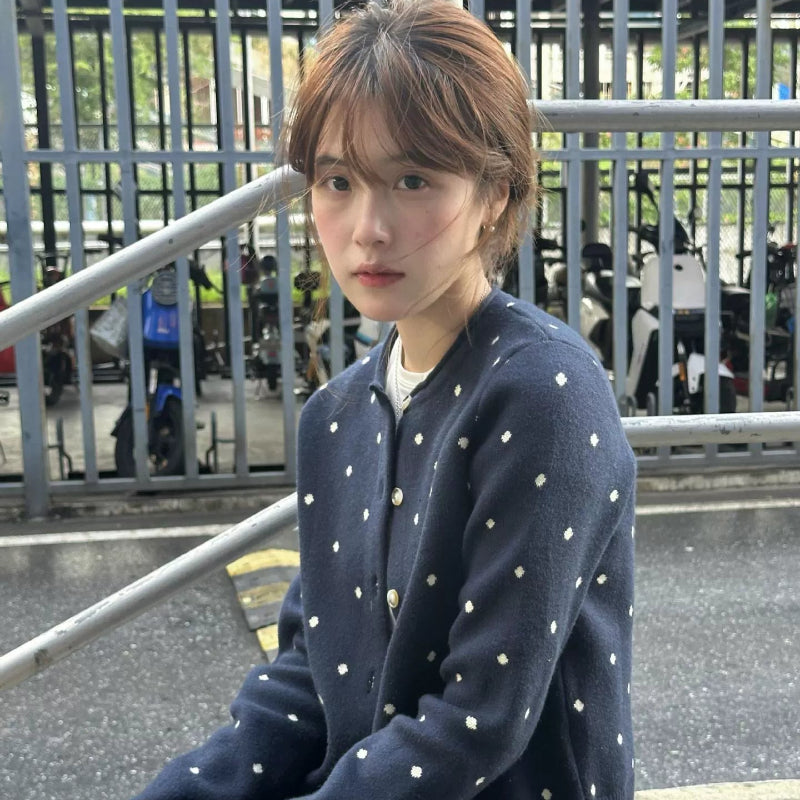 ネイビードットカーディガン