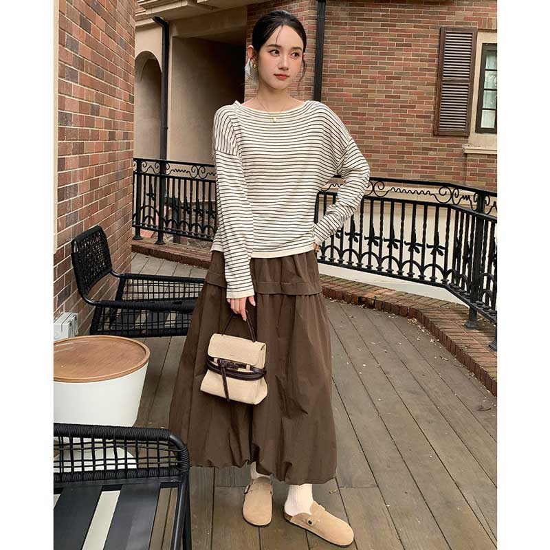 バルーンシルエットマキシスカート(4colors)