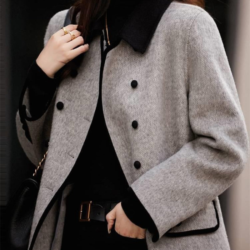 バイカラーモードロングジャケット