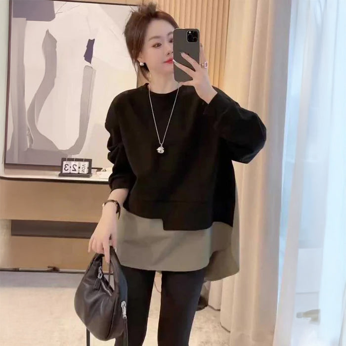 レイヤード風バイカラープルオーバー(2colors)