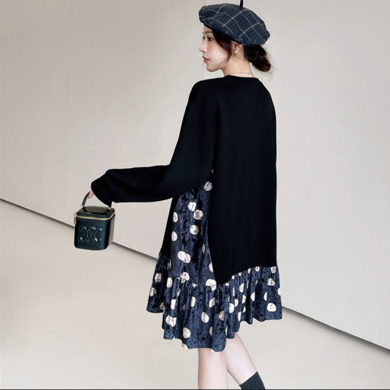 ブラックレイヤードドットチュニック