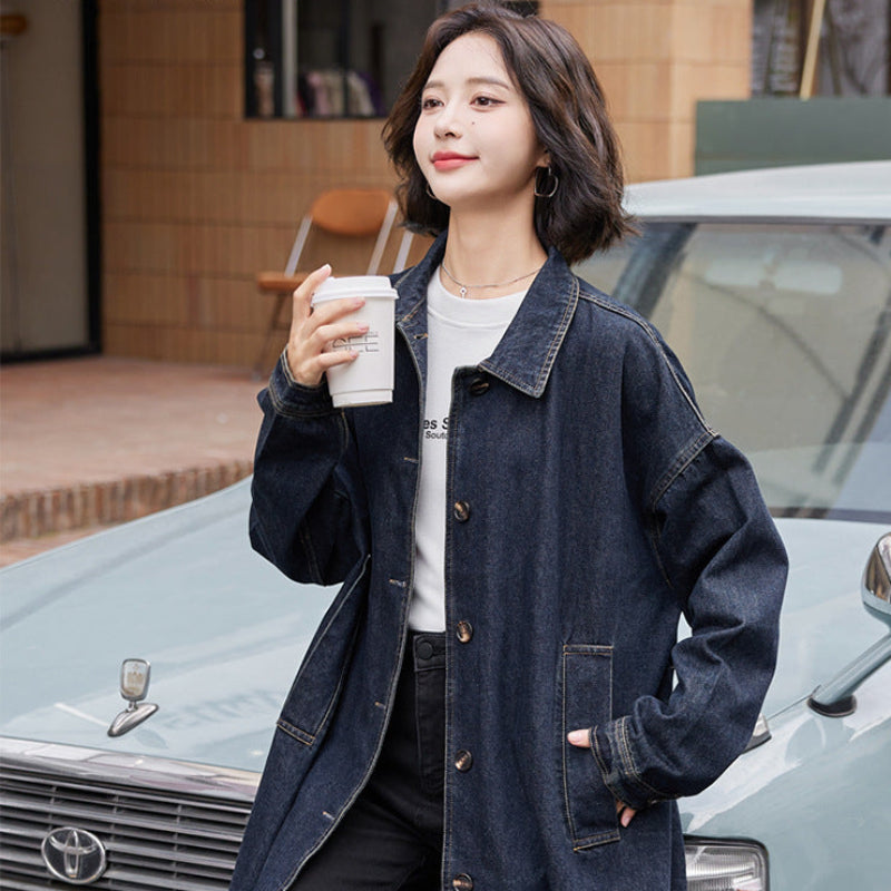 ステンカラーデニムコート