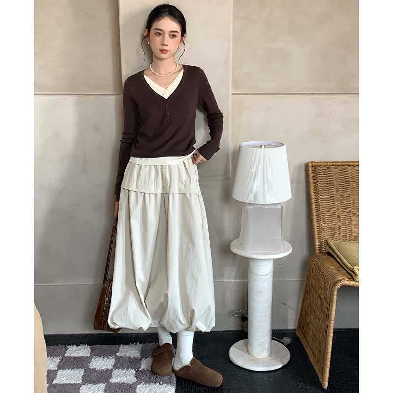 バルーンシルエットマキシスカート(4colors)