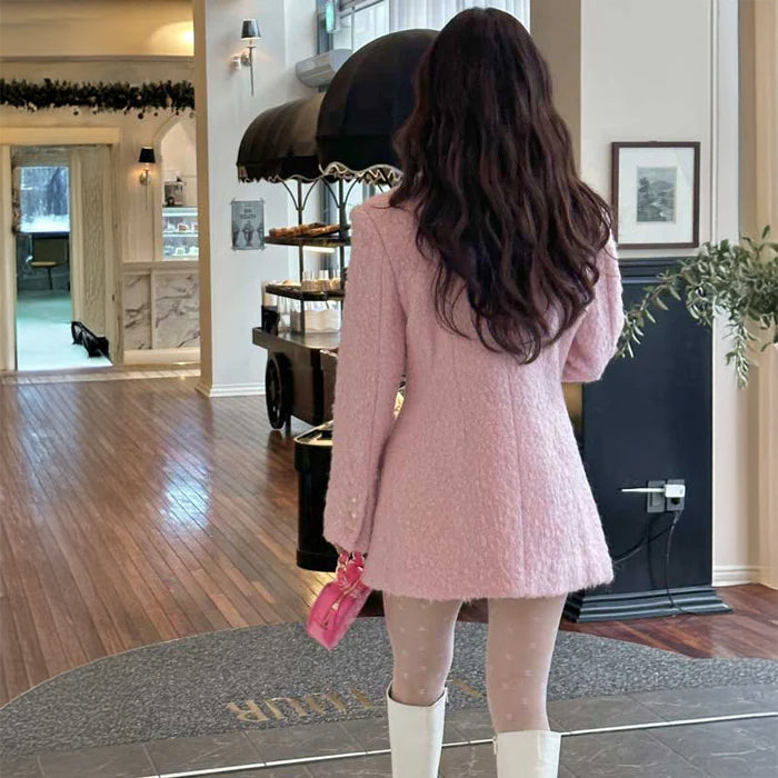 テーラードツイードワンピースコート(2colors)