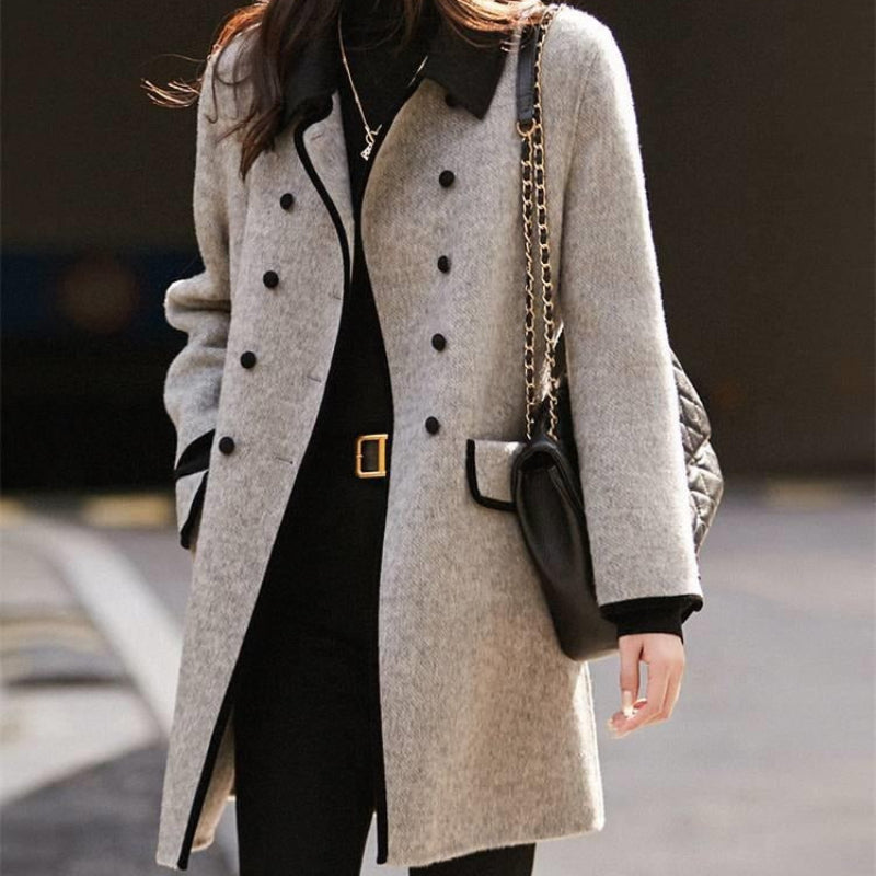 バイカラーモードロングジャケット